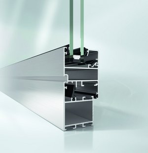 Profilschnitt ungedämmtes Aluminium-Fenstersystem Schüco AWS 50.NI