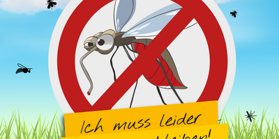 Schild "Mücken bleiben draussen"